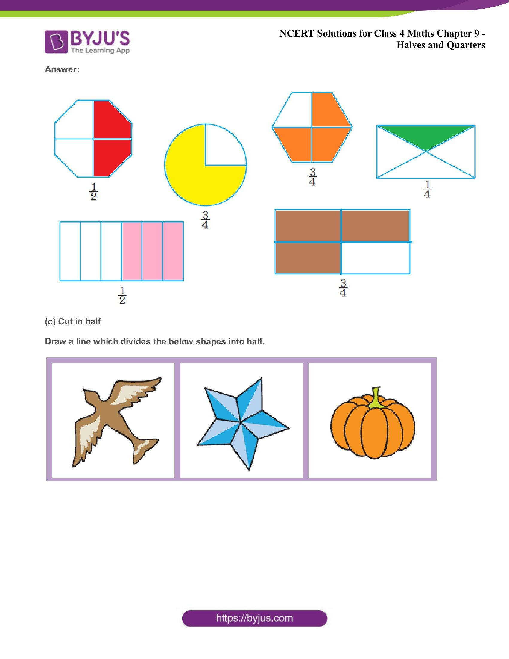 Ncert Solutions Class 4 Maths Chapter 9 Halves And Quarters within Class 4 Maths Halves and Quarters Worksheet