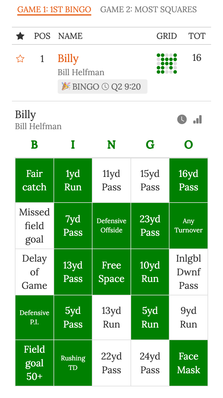 Nfl Football Bingo Online, Auto Scoring, Free Card Generation throughout Football Bingo Card Generator