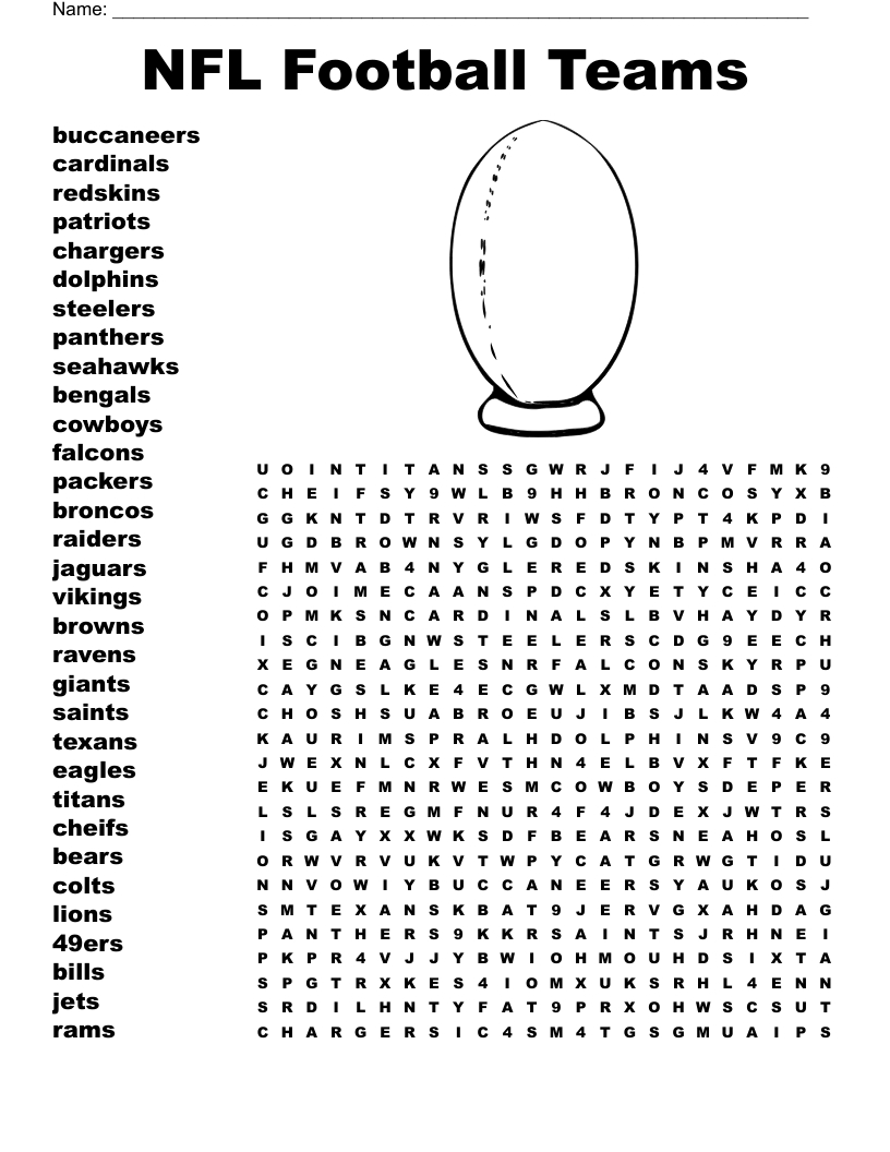 Nfl Teams Word Search - Wordmint for Nfl Word Search Printable