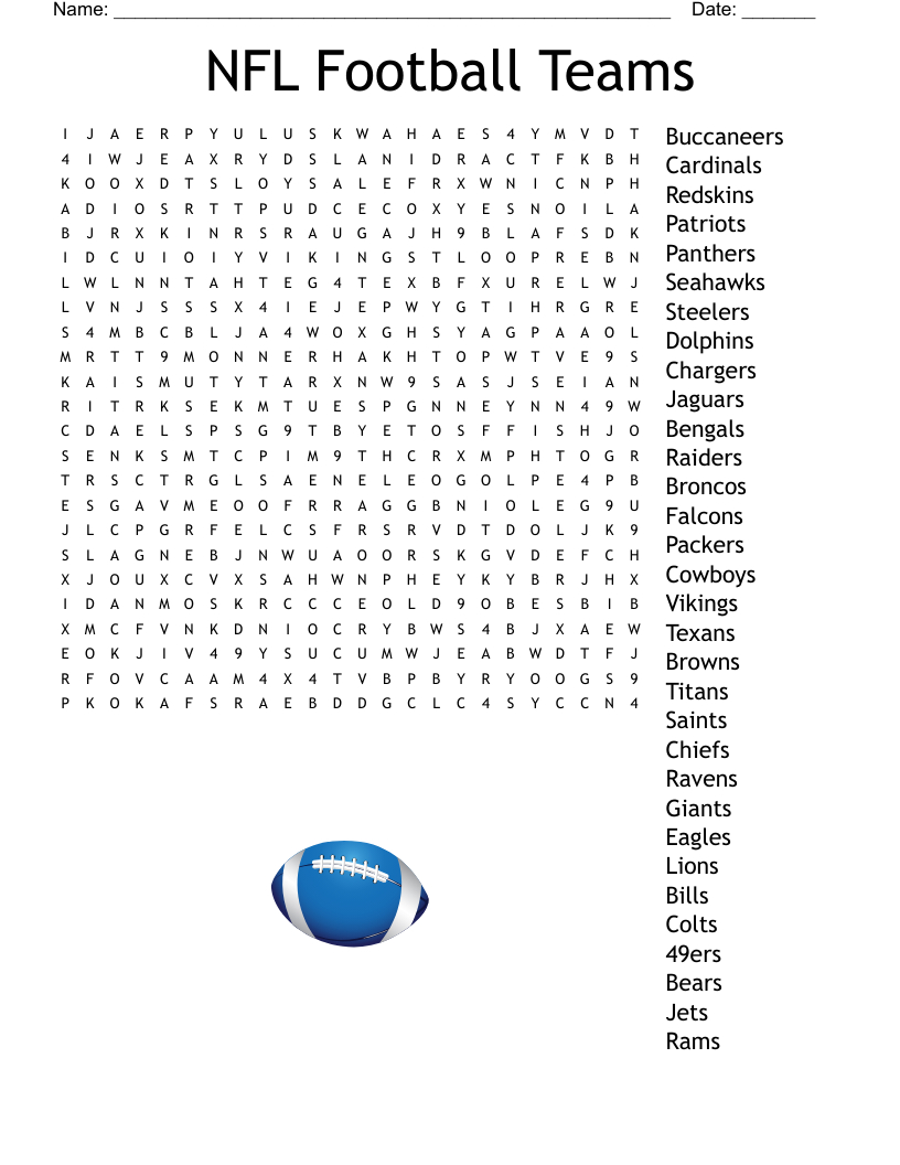 Nfl Teams Word Search - Wordmint intended for Nfl Word Search Printable
