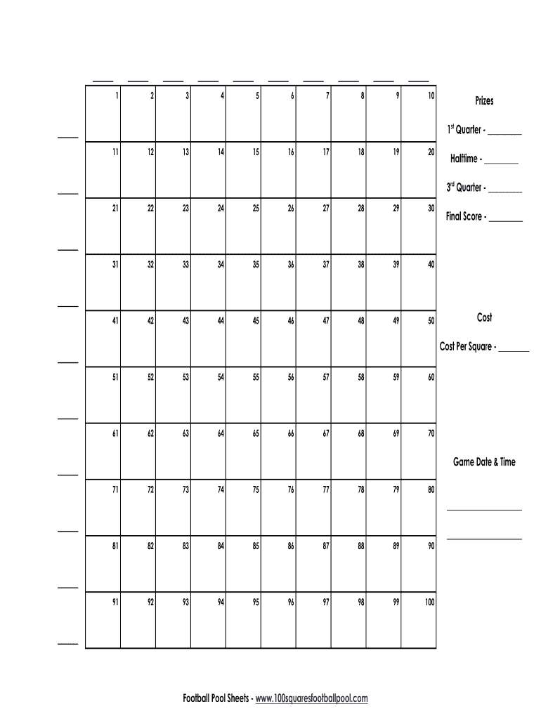Nfl Weekly Pick Em Master Sheet: Fill Out &amp;amp; Sign Online | Dochub pertaining to Nfl Pick Em Week 2 Printable