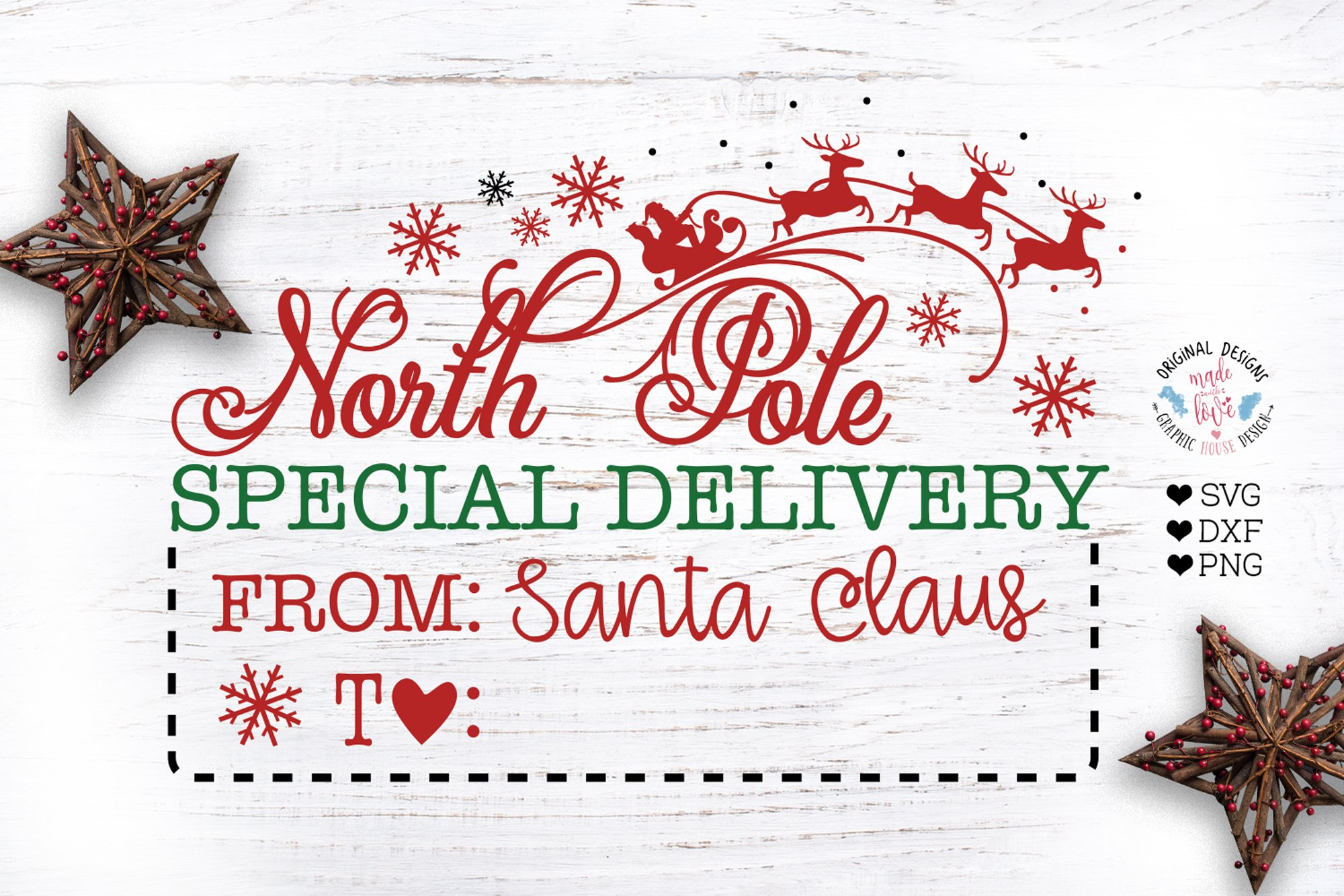 North Pole Special Delivery Christmas Cut File regarding Printable Special Delivery From the North Pole