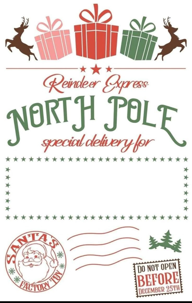 North Pole Special Delivery For Christmas throughout Printable Special Delivery From the North Pole