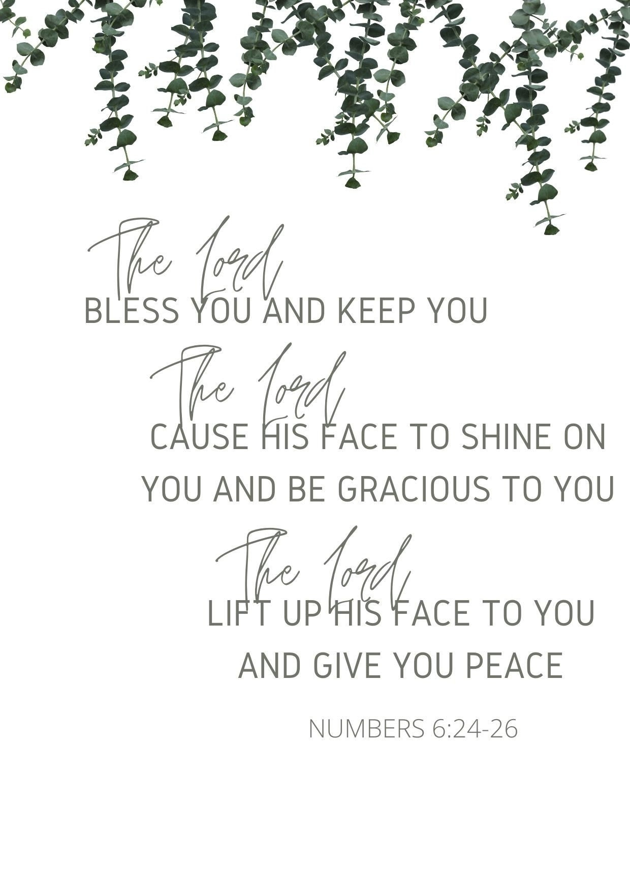 Numbers 6:24-26 Printable - Etsy intended for Numbers 6 24 26 Free Printable