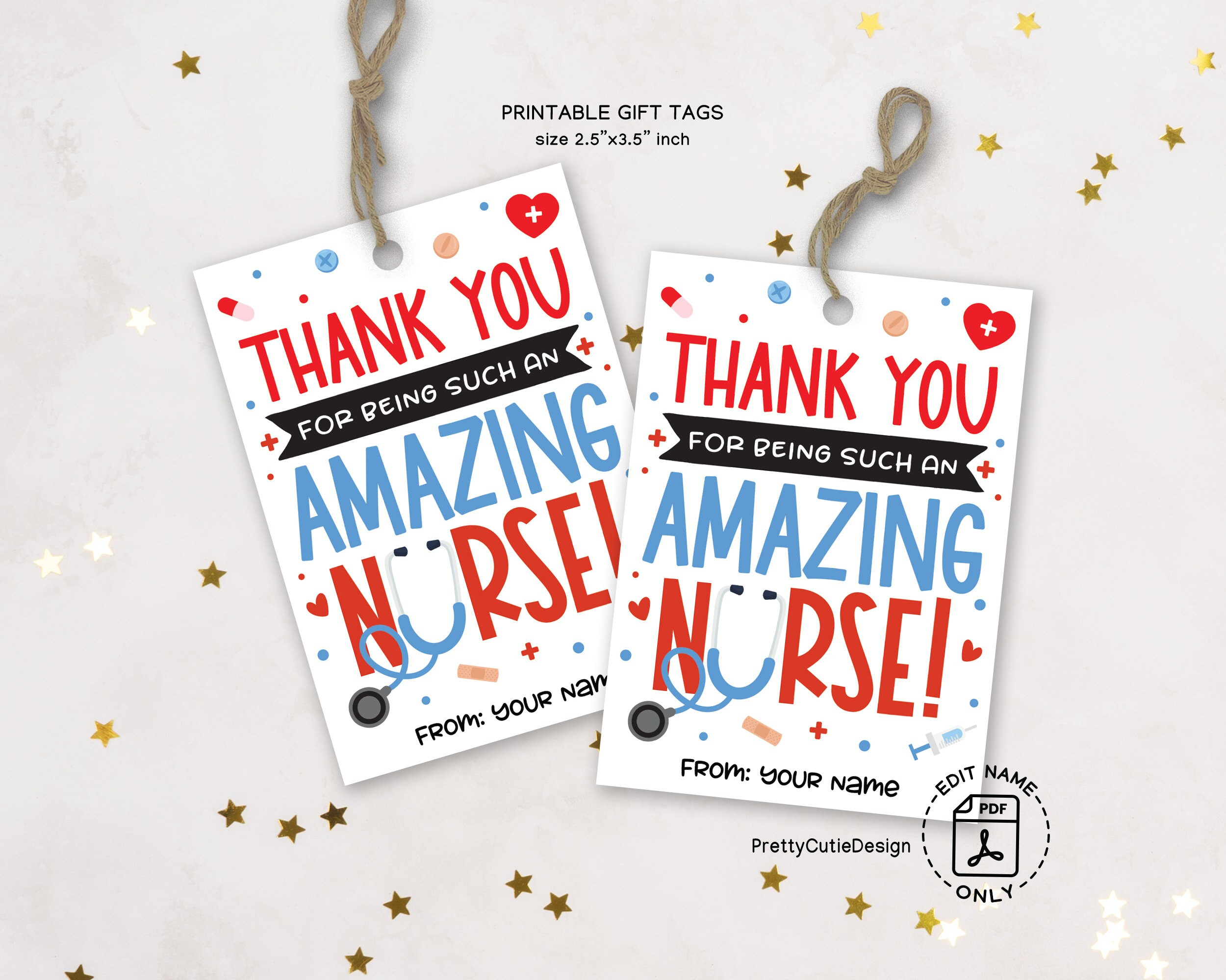 Nurse Appreciation Week Printable Gift Tags, Happy Nurses Week Gift Tag, Nurse Week 2024, Printable Nurse Week Tags, Nurse Week Thank You with Free Printable Nurse Gift Tags