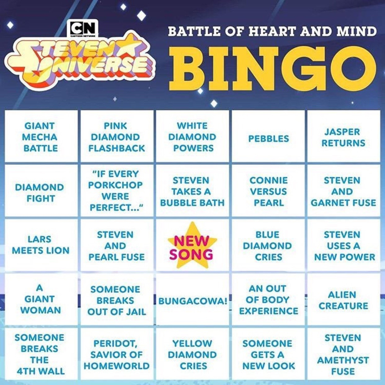 Official Bingo Card For Tonight&amp;#039;S Episode! Have Fun with regard to Steven Universe Bingo Card