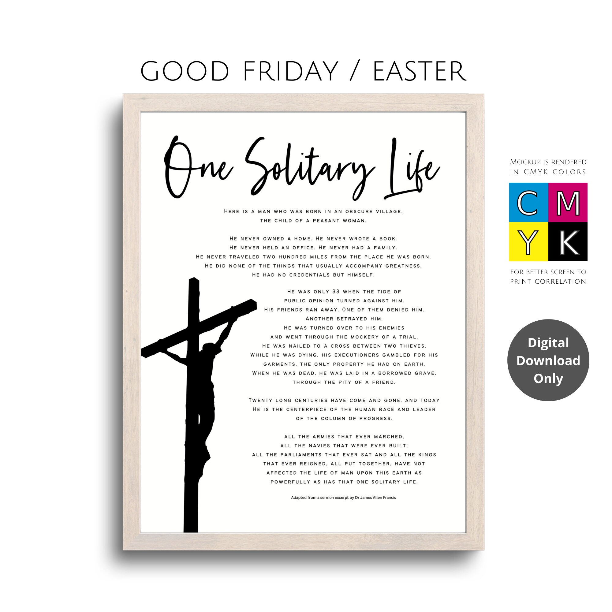 One Solitary Life Inspirational Wall Art Printable | Christliche in One Solitary Life Printable