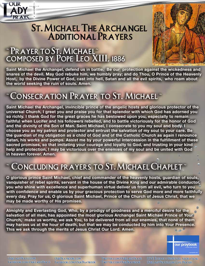 Our Lady Prays – Chaplet Of St. Michael The Archangel Additional in Printable St Michael Chaplet