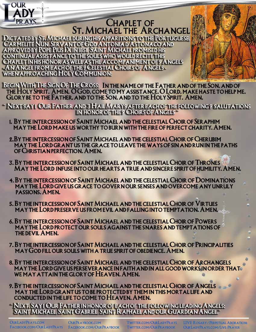 Our Lady Prays – Chaplet Of St. Michael The Archangel Additional inside Printable St Michael Chaplet