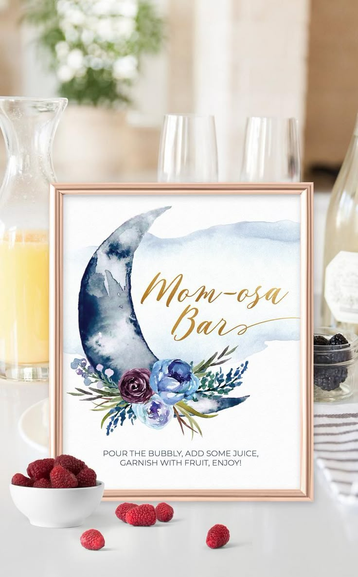 Over The Moon Baby Shower Mom-Osa Bar Sign - Printable Mimosa Bar inside Mom Osa Bar Sign Printable Free