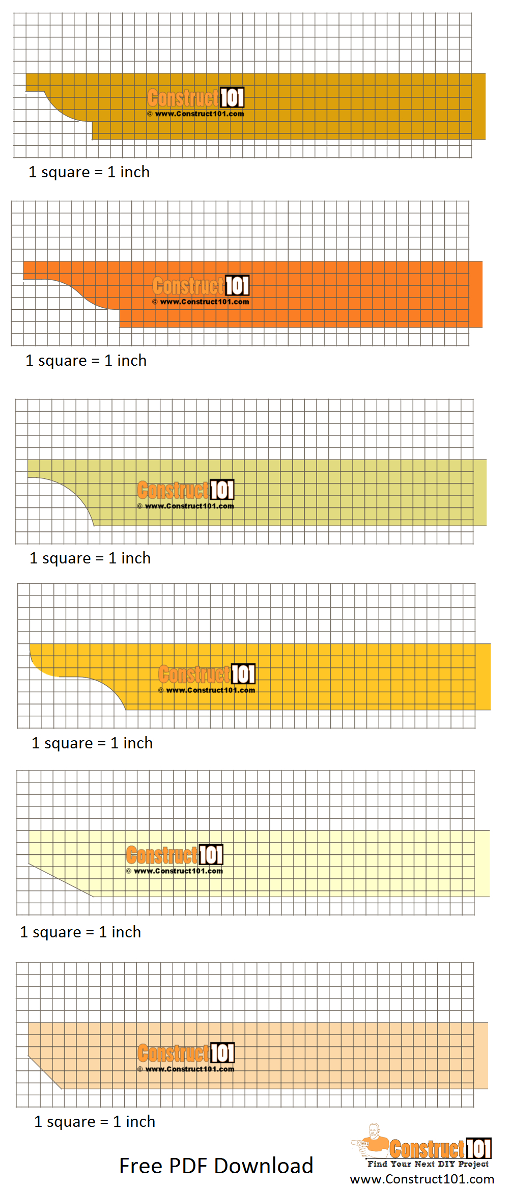 Pergola End Rafter Tail Designs - Pdf Download - Construct101 regarding Free Printable Rafter Tail Templates