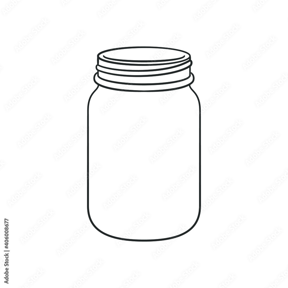 Photo &amp;amp; Art Print Glass Mason Jar Outline Line Art Clip Art Template within Printable Mason Jar Template