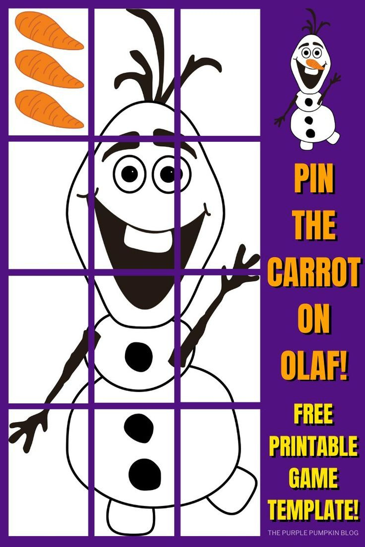 Pin The Carrot On Olaf Template - Free Printable Frozen Game! within Pin The Nose On Olaf Free Printable