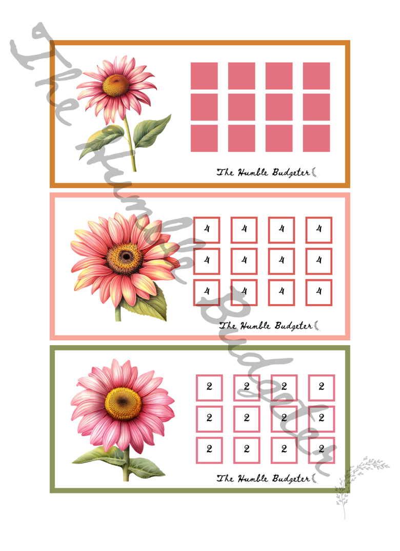 Pink Floral Mini Savings Challenge Bundle - The Humble Budgeter&amp;#039;S in Mini Savings Challenge Free Printable
