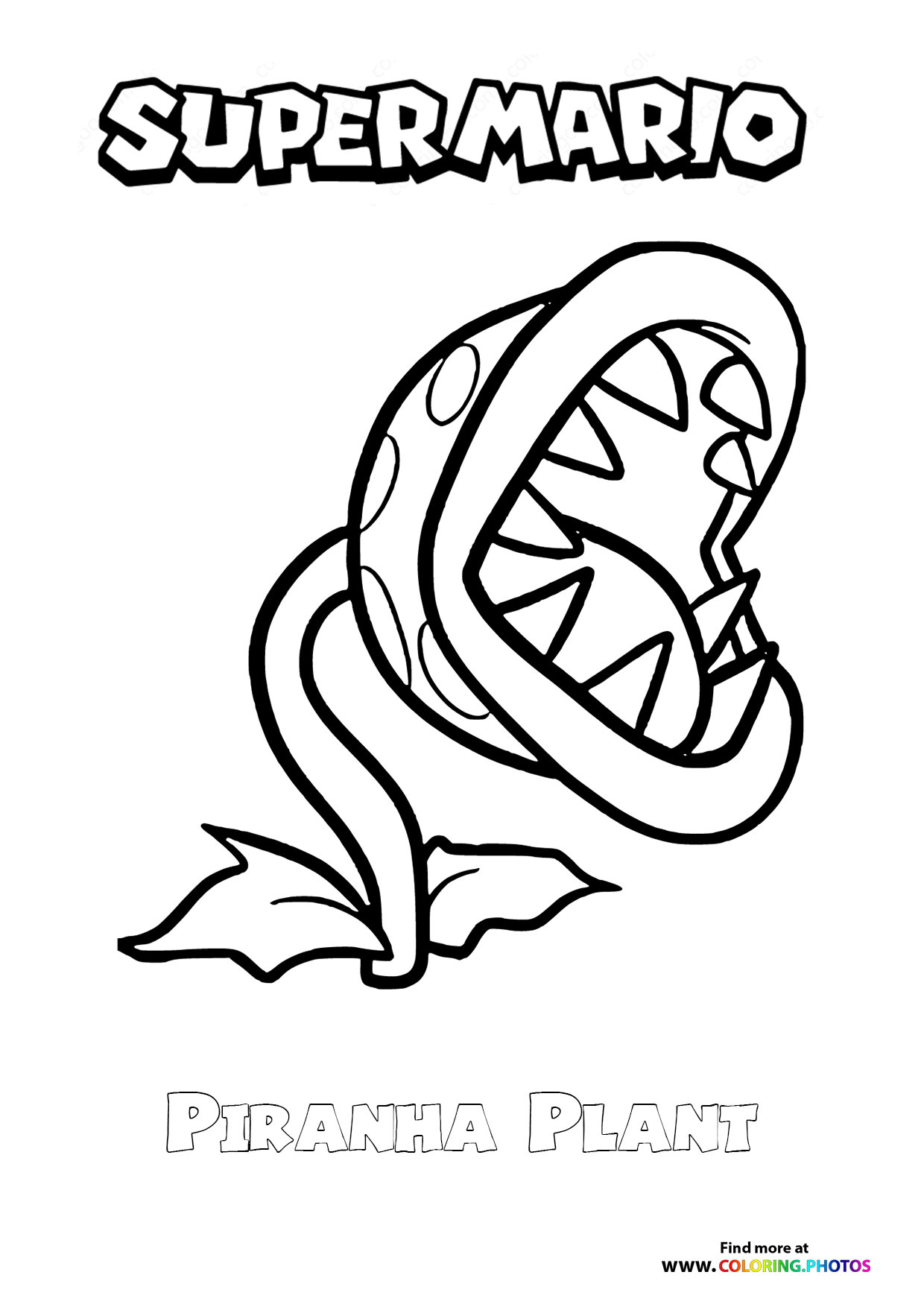 Piranha Plant From Super Mario - Coloring Pages For Kids throughout Printable Super Mario Piranha Plant