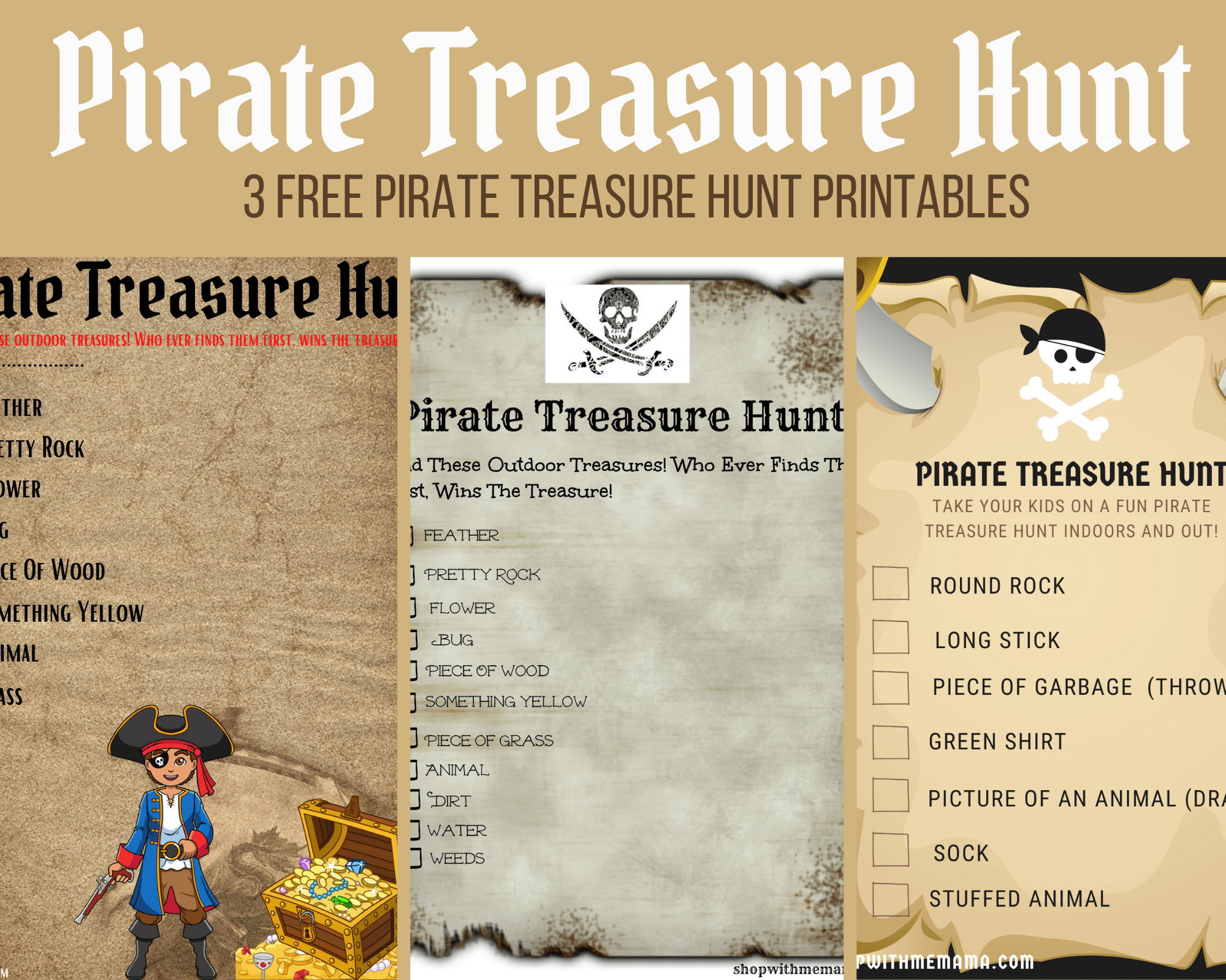 Pirate Treasure Hunt For Kids! (Free Printables!) Story - Shop intended for Pirate Scavenger Hunt Free Printable