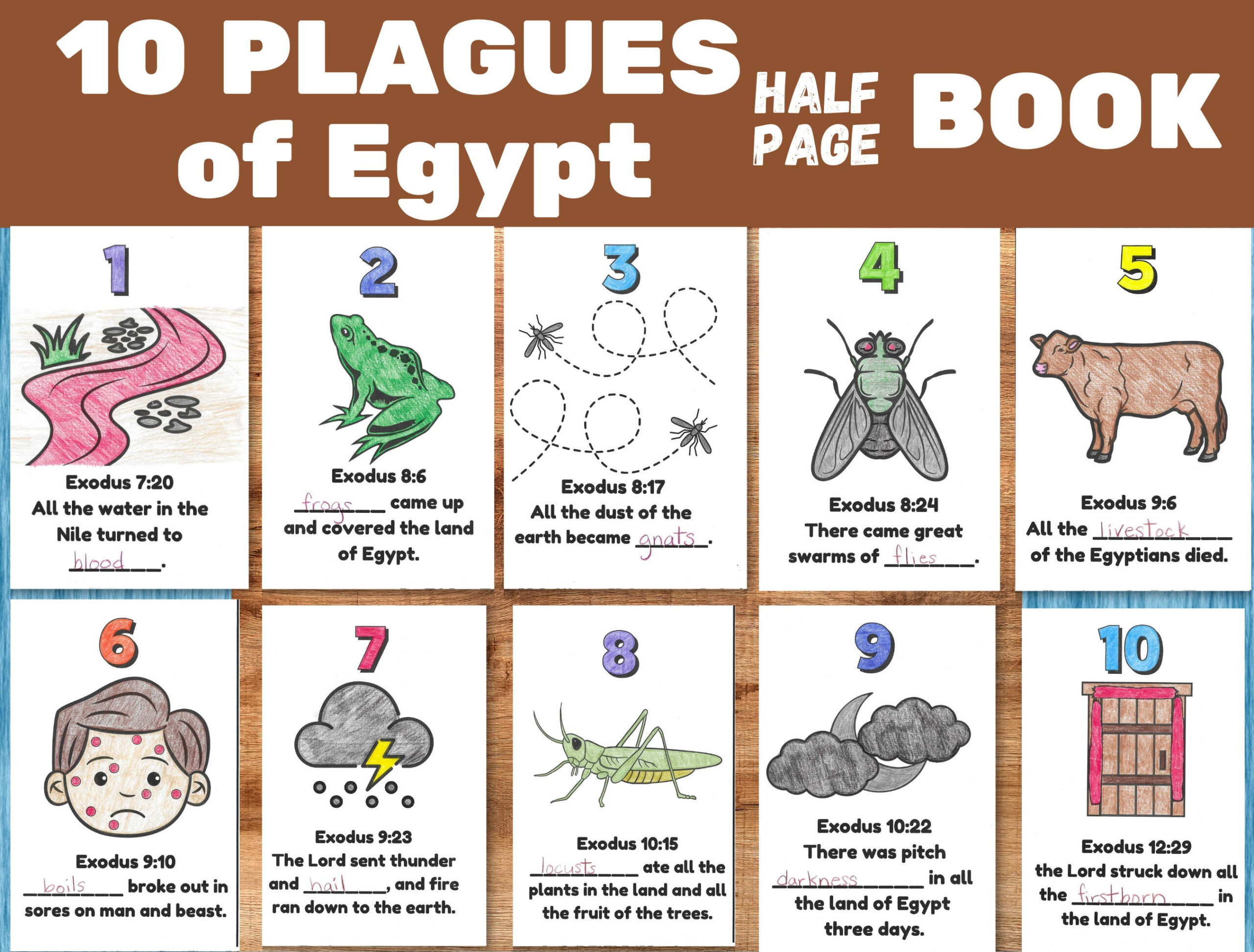 Plagues Of Egypt Printable Craft, Sunday School Lesson Activity in Printable 10 Plagues of Egypt Worksheet