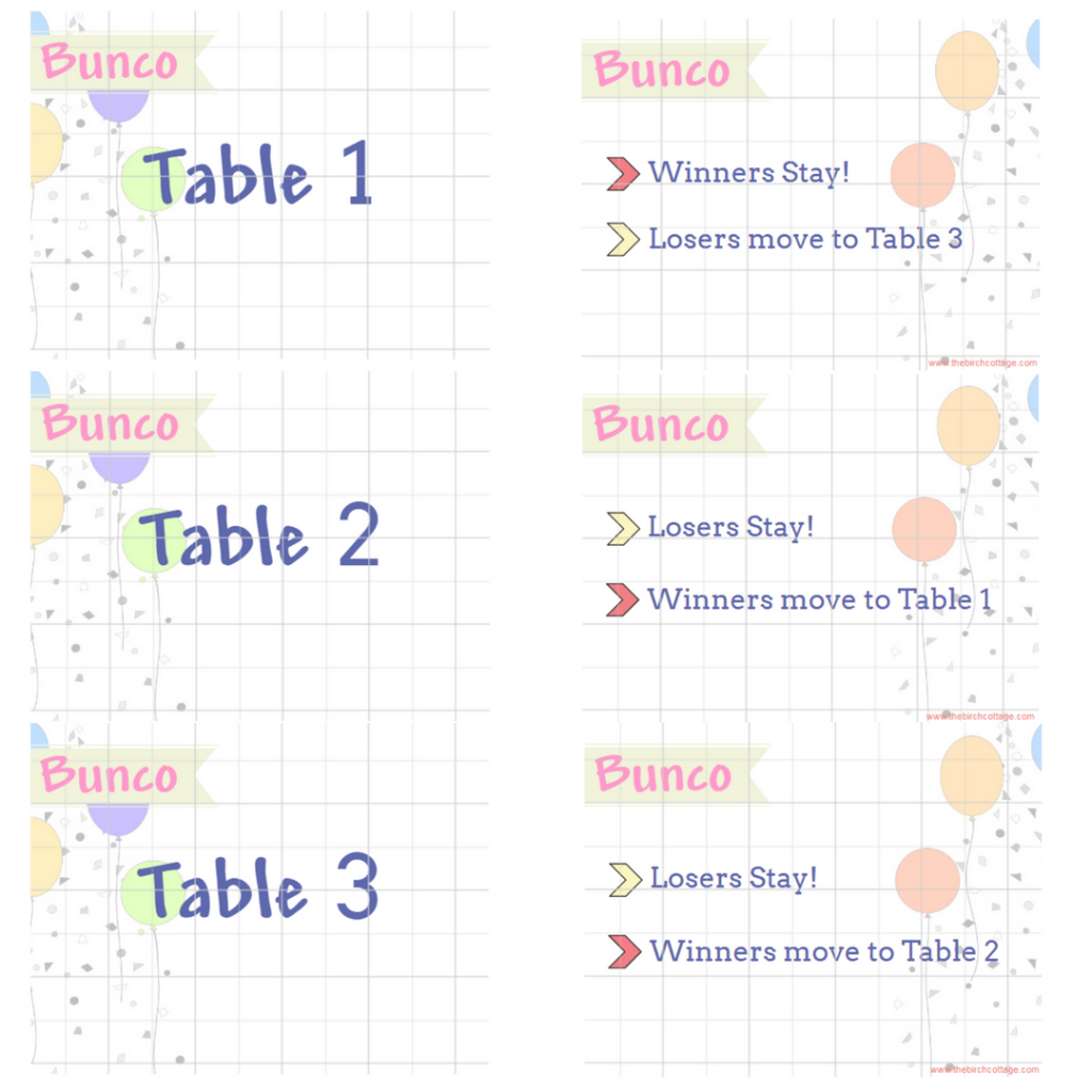 Play Bunco With Printable Bunco Score, Tally &amp;amp; Tent Cards - The pertaining to Free Printable Bunco Table Cards