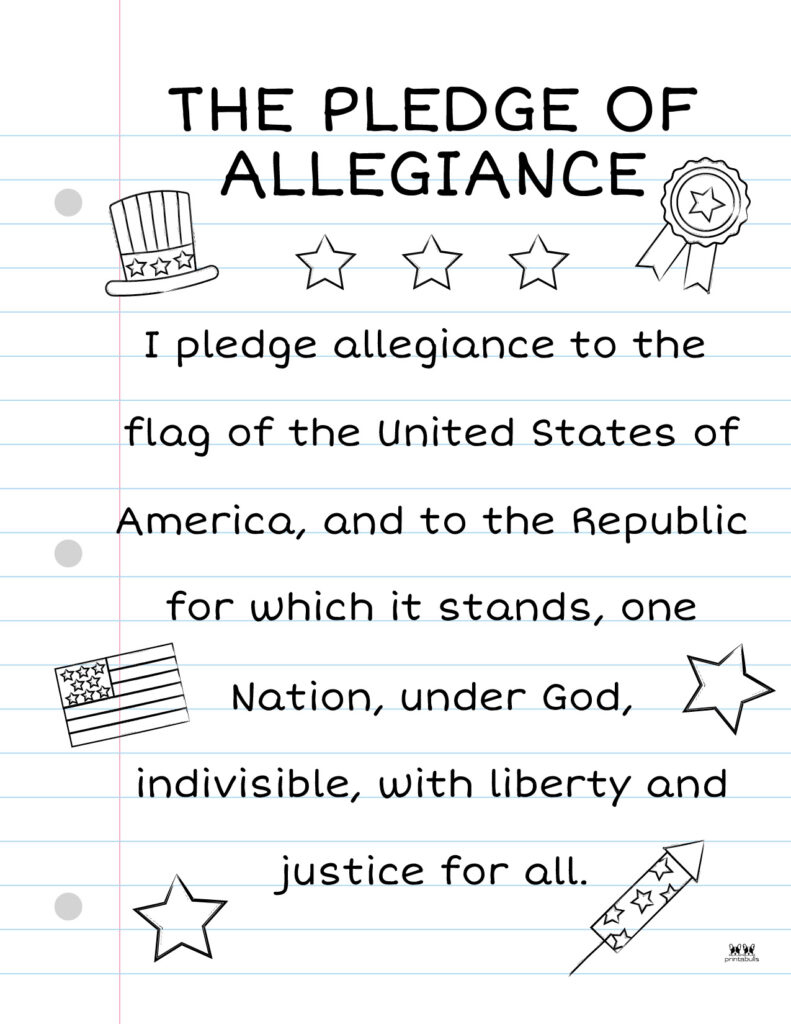 Pledge Of Allegiance Words - 20 Free Printables | Printabulls regarding Free Printable Pledge Of Allegiance Printable