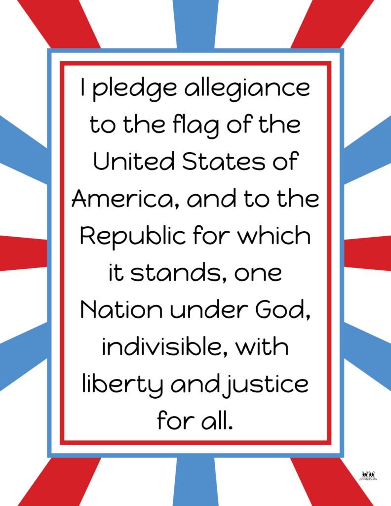 Pledge Of Allegiance Words - 20 Free Printables | Printabulls within Pledge of Allegiance Printable Free