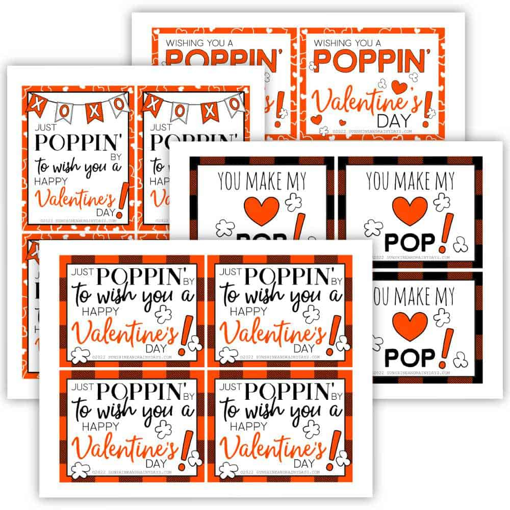 Popcorn Valentine - Sunshine And Rainy Days in Poppin Valentine&amp;#039;S Day Printable