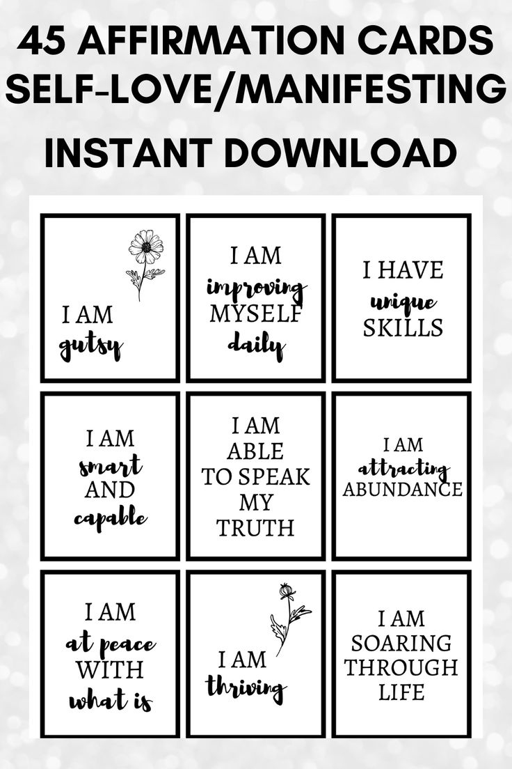 Positive Affirmation Cards Printable, Daily Affirmation Cards pertaining to Positive Thinking Free Printable Positive Affirmations