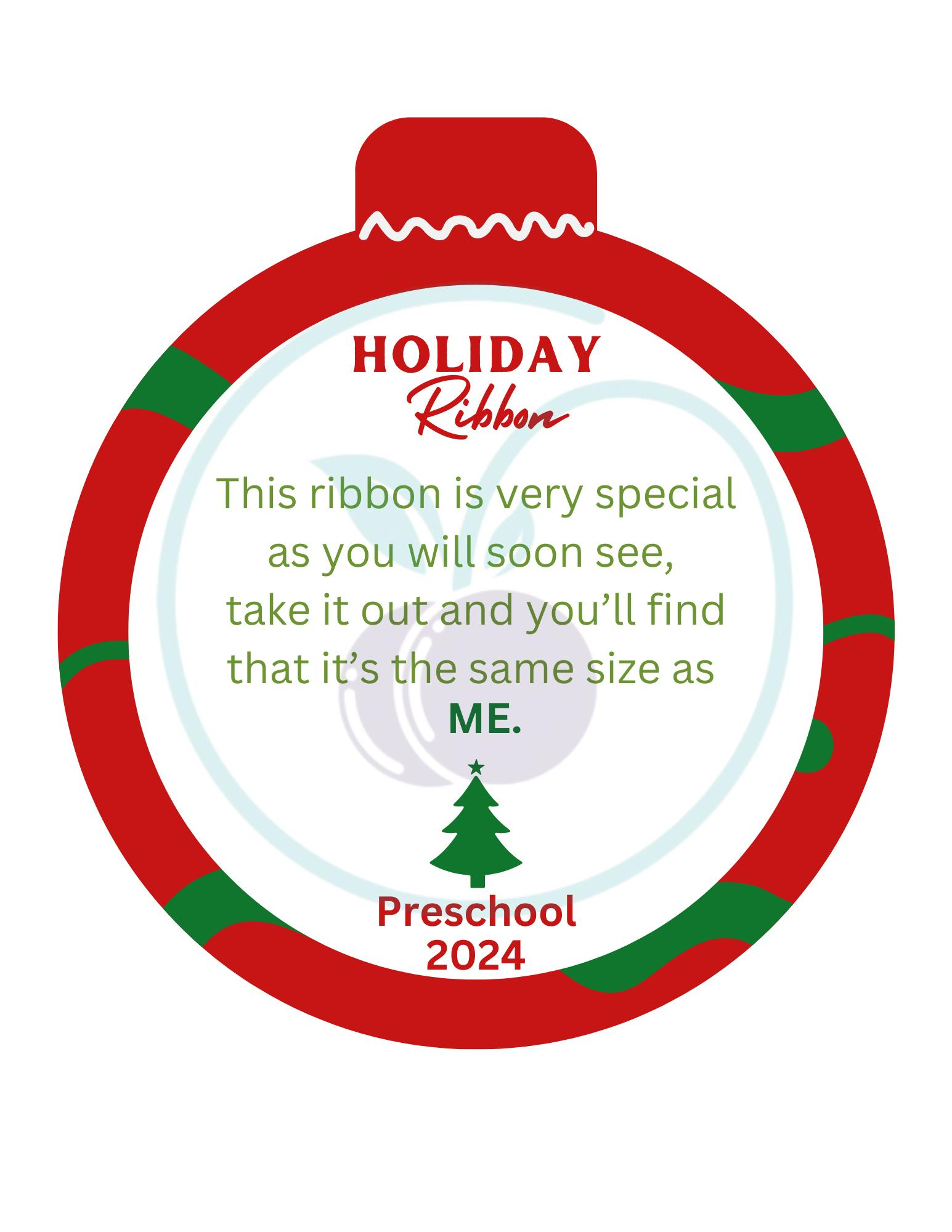 Preschool Christmas Ribbon Gift Tag Printable Kids Christmas regarding Free Printable Ribbon Height Poem Template