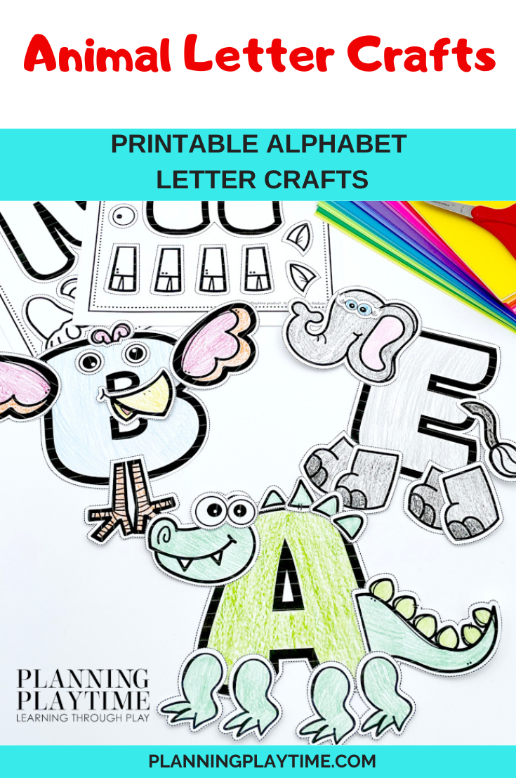 Printable Alphabet Animal Letter Crafts - Planning Playtime regarding Animal Alphabet Letters Printable