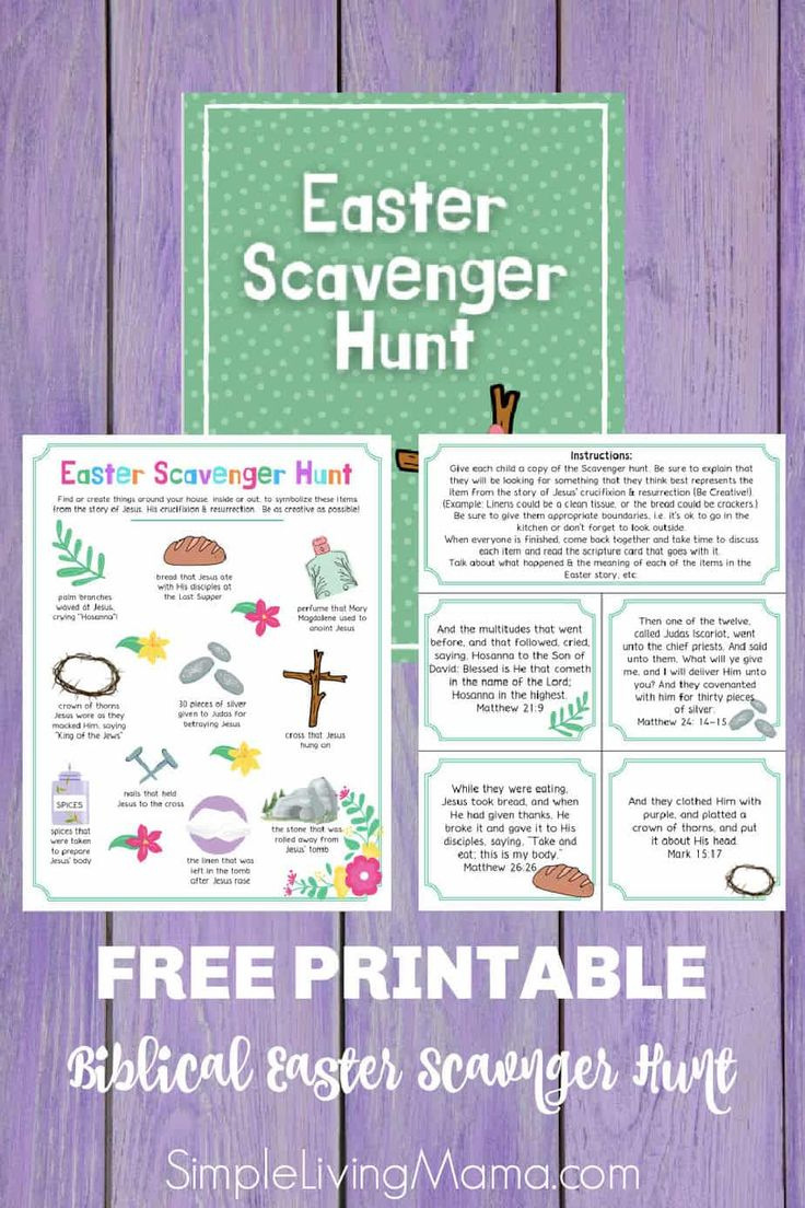 Printable Biblical Easter Scavenger Hunt with Easter Plays For Church Free Printable