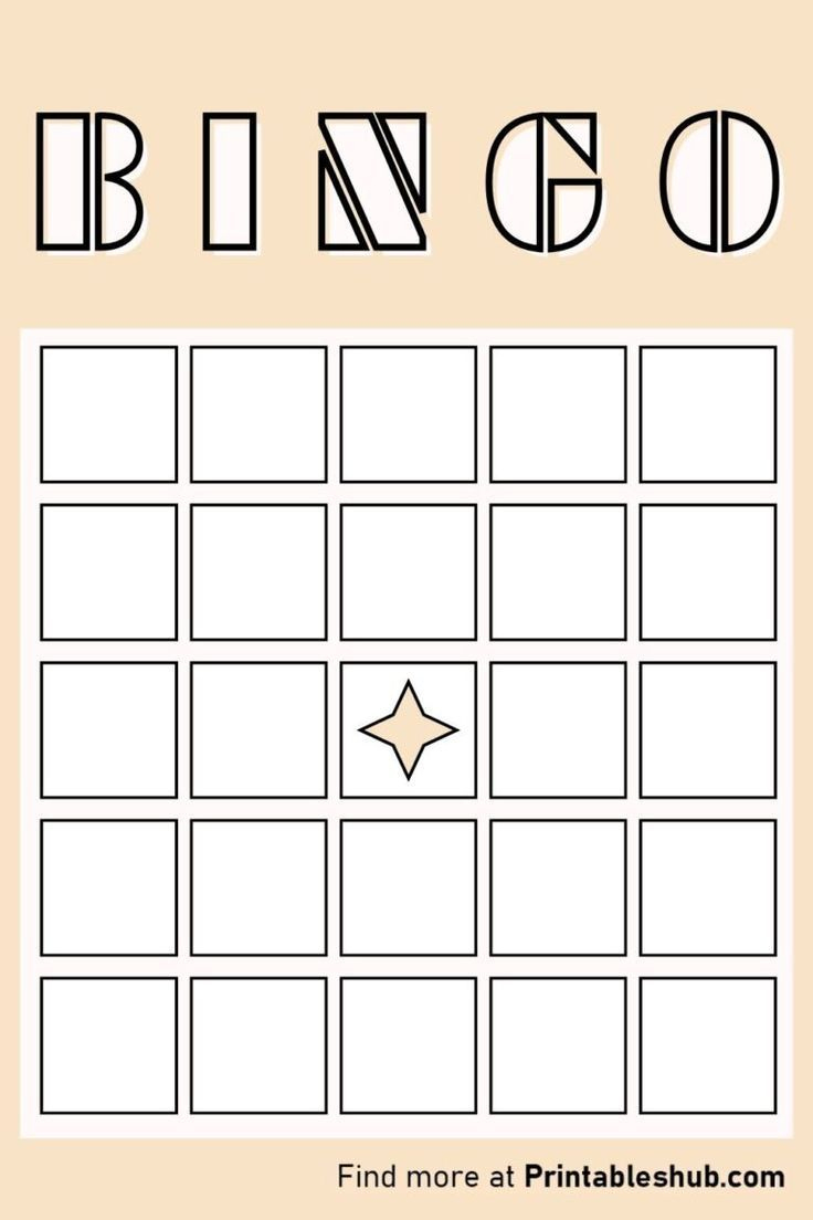 Printable Blank 5X5 Bingo Cards Templates Pdf with Blank 5X5 Bingo Card