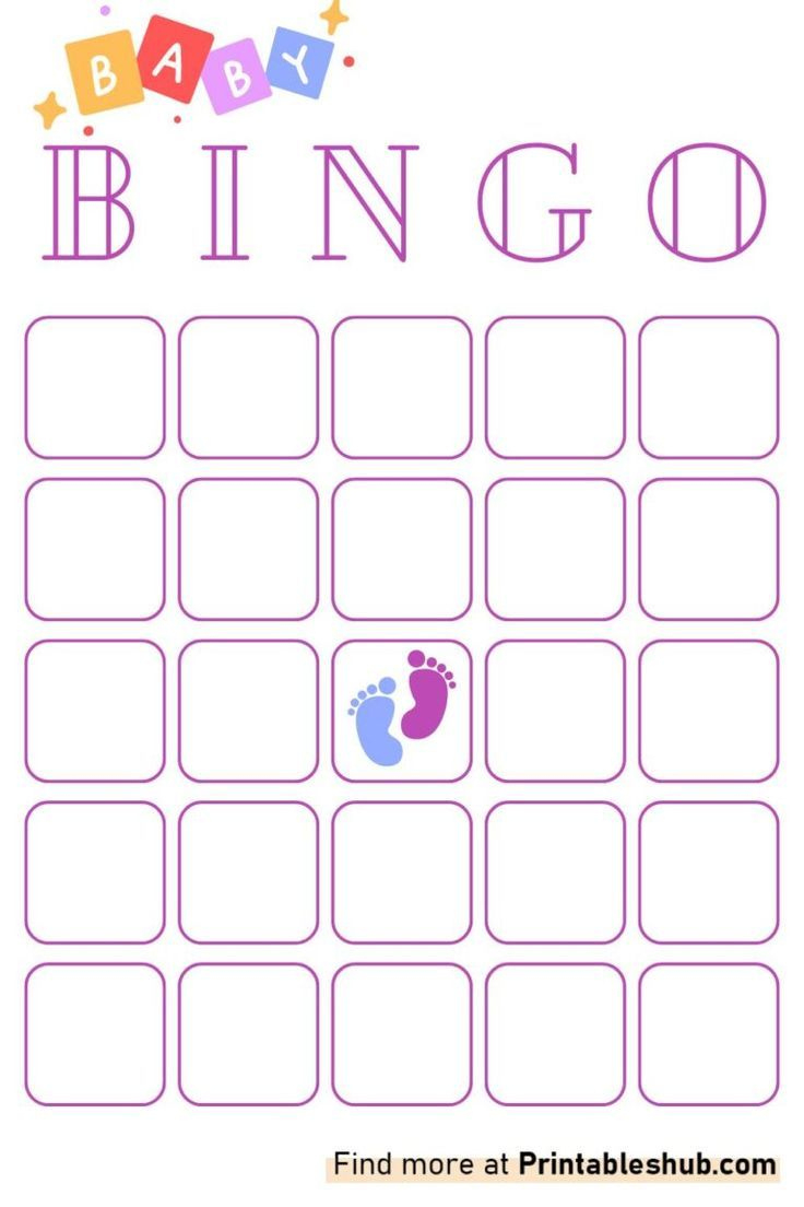 Printable Blank Baby Shower Bingo Templates for Printable Blank Baby Shower Bingo Cards