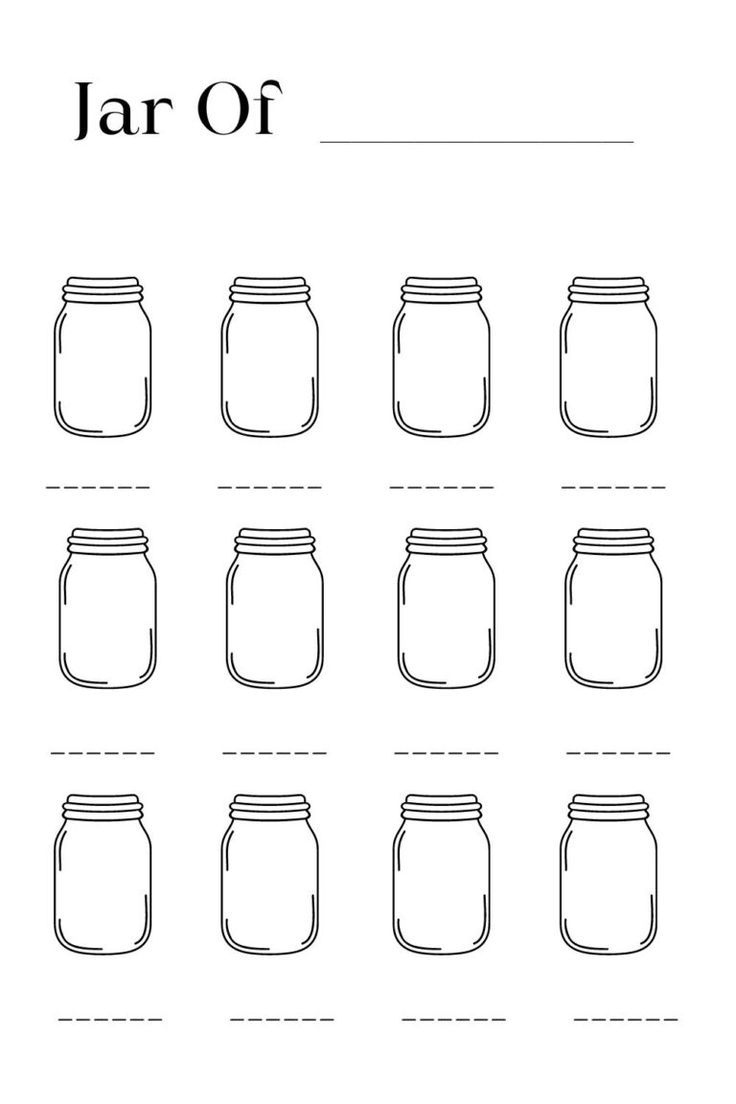 Printable Blank Fill The Jars Templates Pdf with regard to Free Printable Mason Jar Template