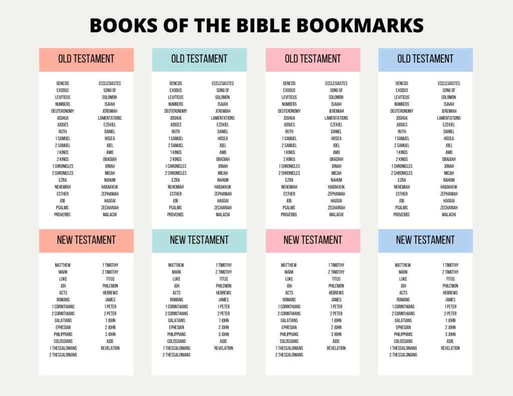 Printable Books Of The Bible Bookmarks - My Printable Faith within Free Printable Books Of The Bible Bookmarks