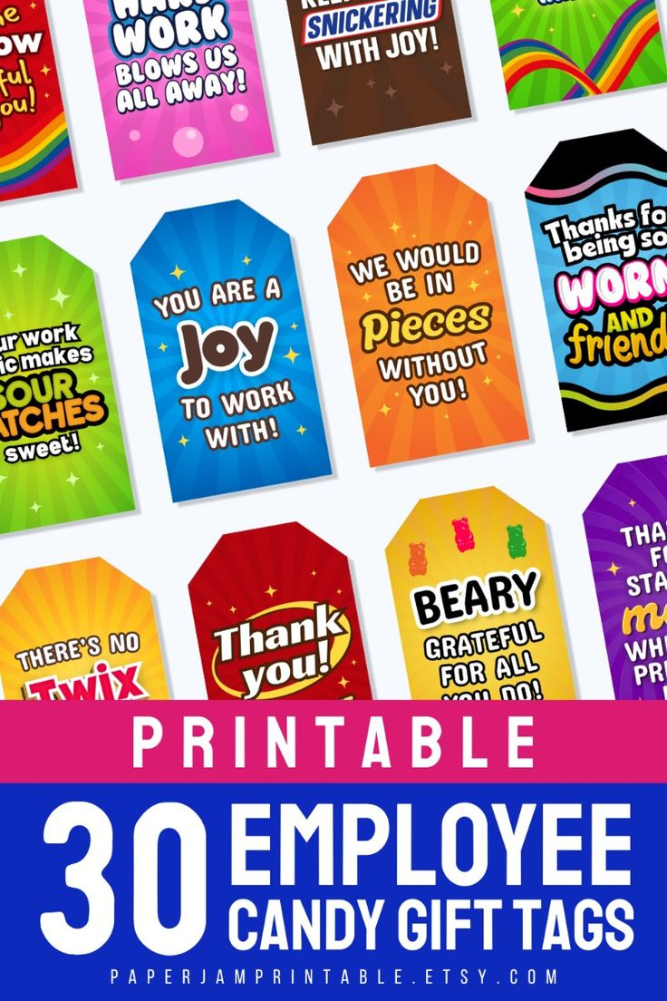 Printable Candy Gift Tags For Employee Appreciation, Candy Bar in Free Printable Employee Appreciation Candy Tags