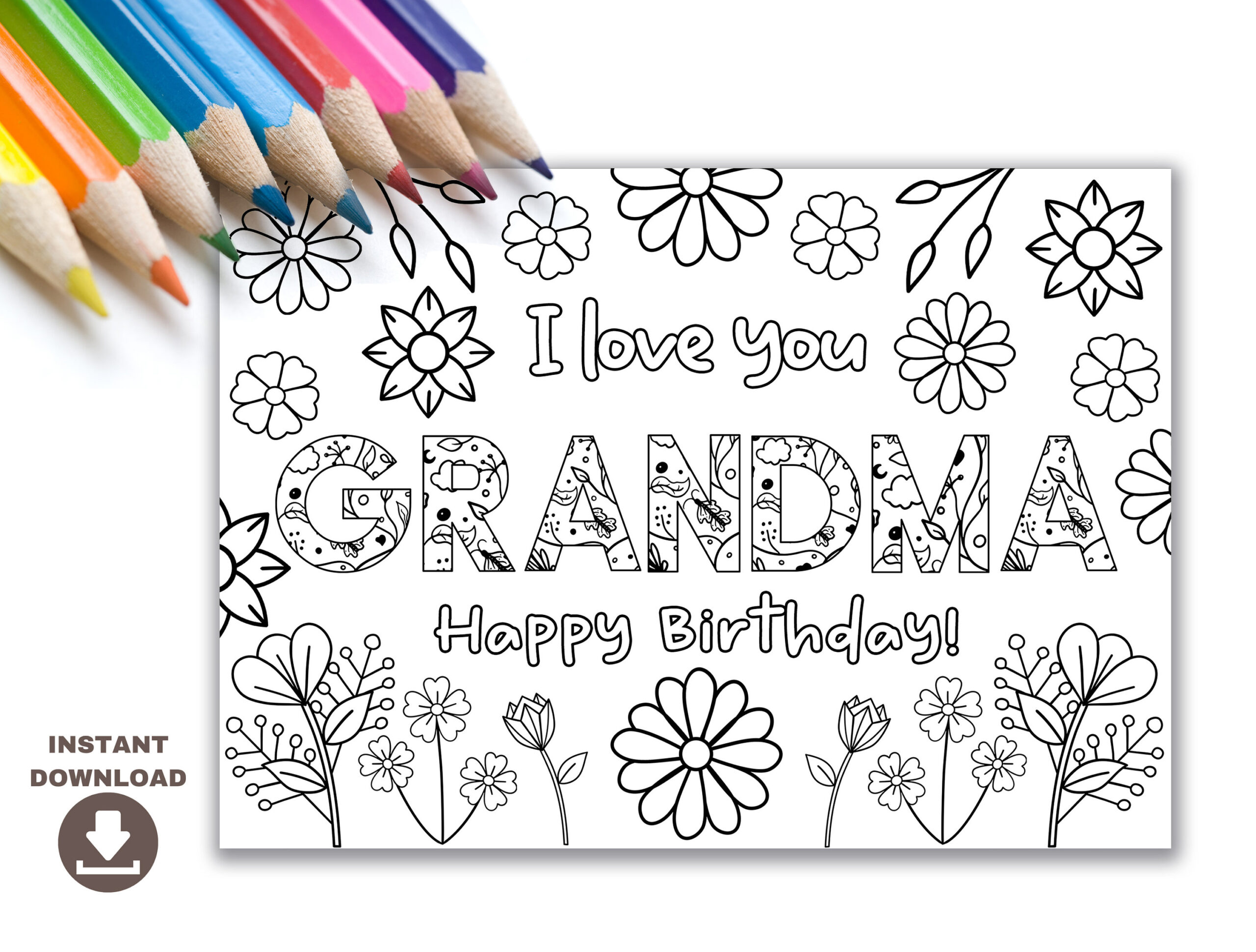 Printable Coloring Birthday Card For Grandma. Grandmother Birthday regarding Happy Birthday Grandma Printable