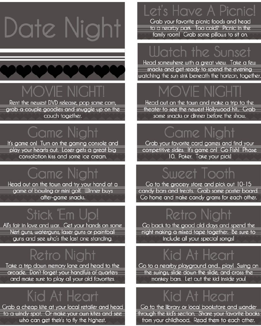Printable Date Night Jar throughout Printable Date Night Jar