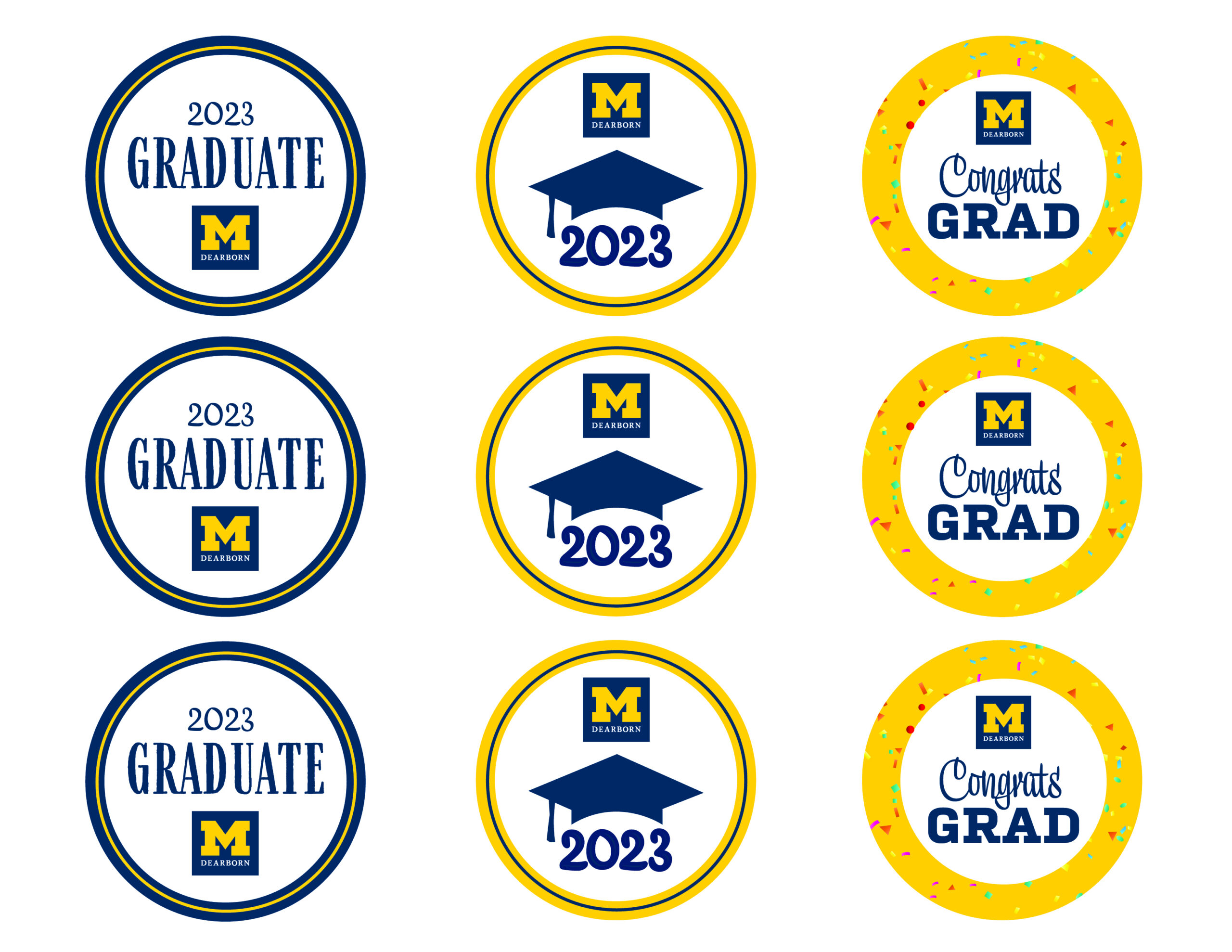 Printable Decorations | University Of Michigan-Dearborn inside Printable Cupcake Toppers Graduation