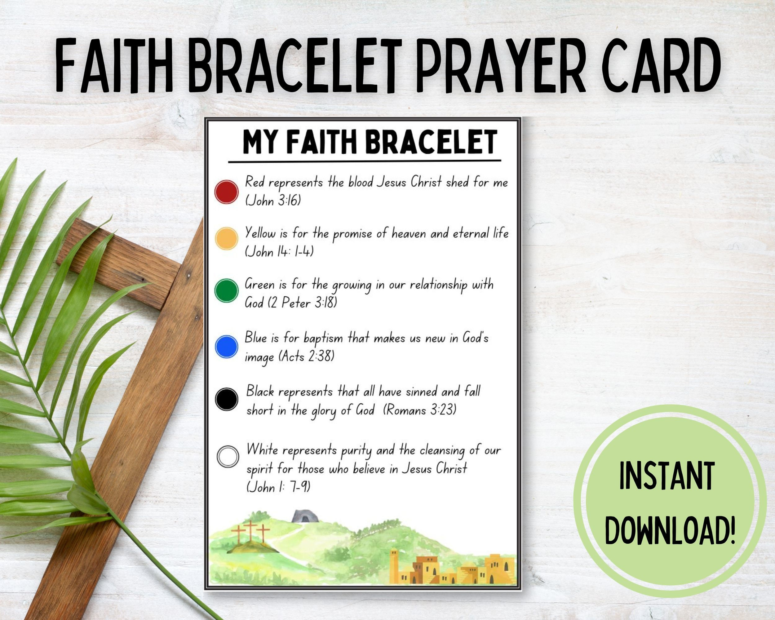 Printable Faith Bracelet Prayer Card | Salvation Bracelet Card with Free Printable Salvation Bracelet Cards