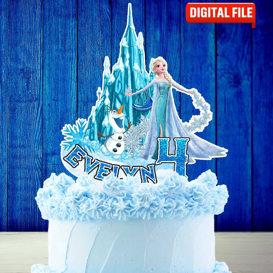 Printable Frozen Cake Topper, Frozen Birthday Party Cake Topper with regard to Frozen Cake Topper Printable