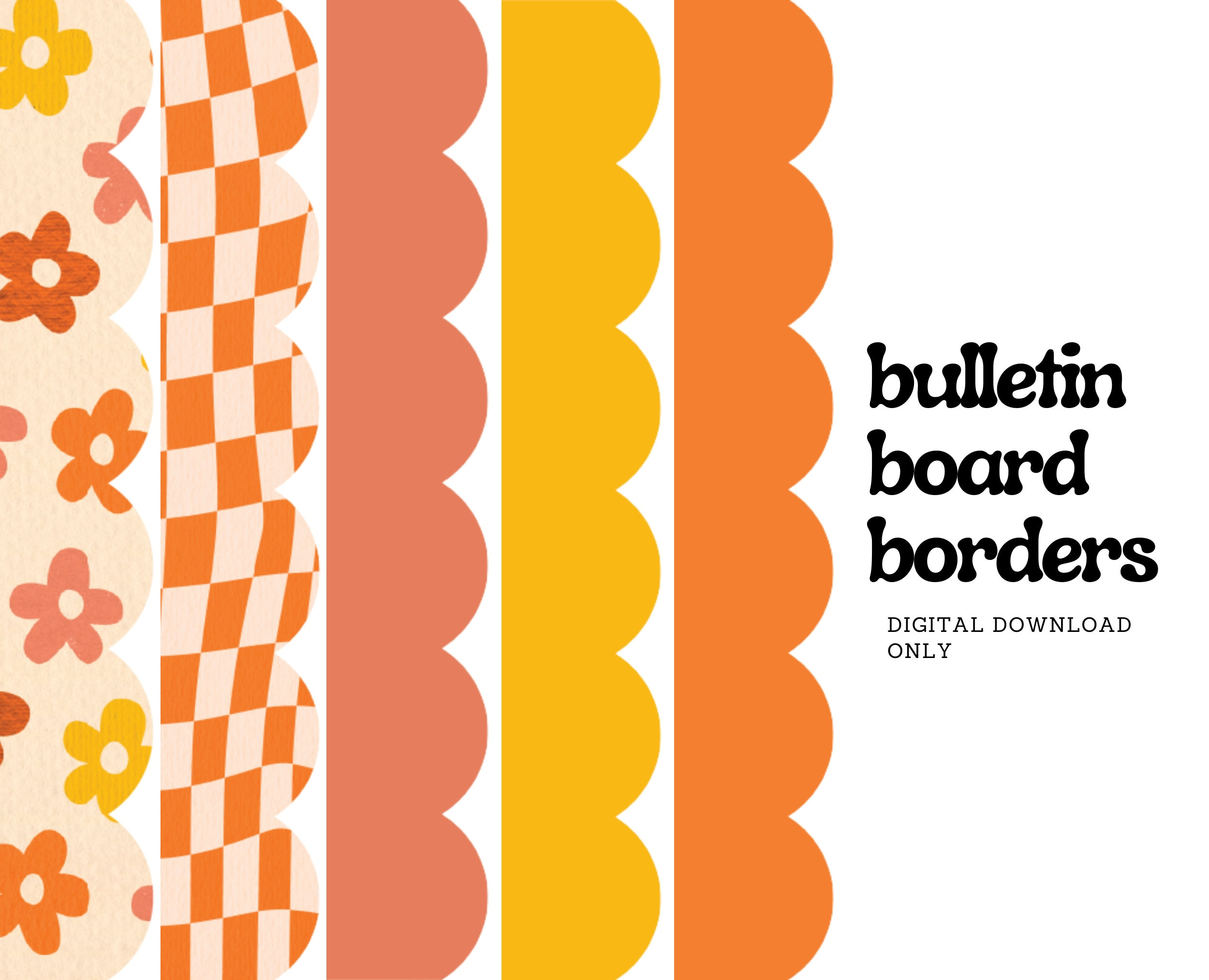 Printable Groovy Borders (Bulletin Board) - 5 Designs Included within Printable Bulletin Border Design