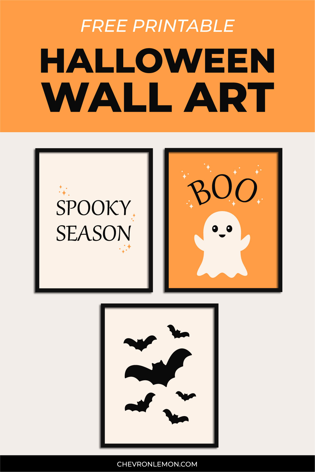 Printable Halloween Wall Art - Chevron Lemon in Free Printable Halloween Wall Art