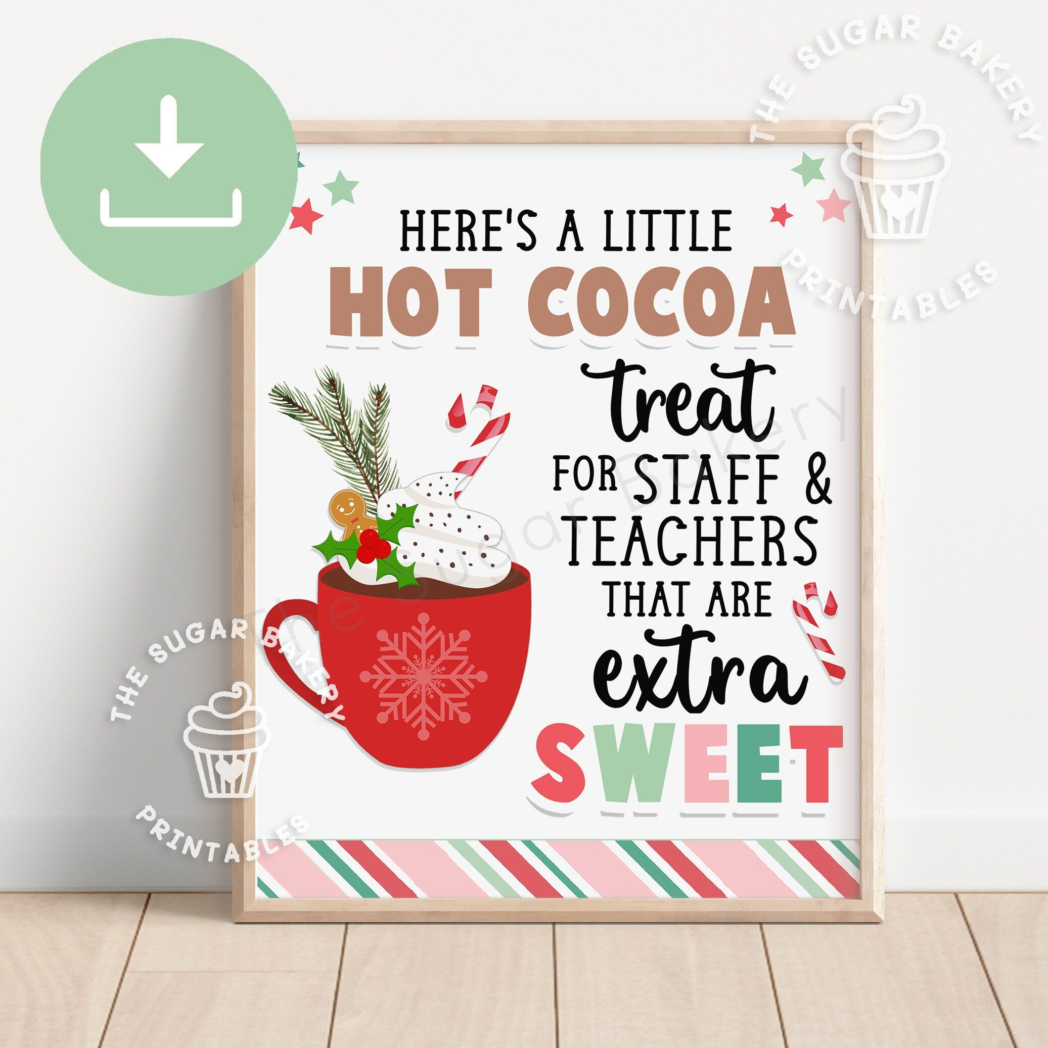 Printable Hot Cocoa Staff &amp;amp; Teachers Sign, Hot Chocolate Sign intended for Hot Cocoa Bar Printable Sign