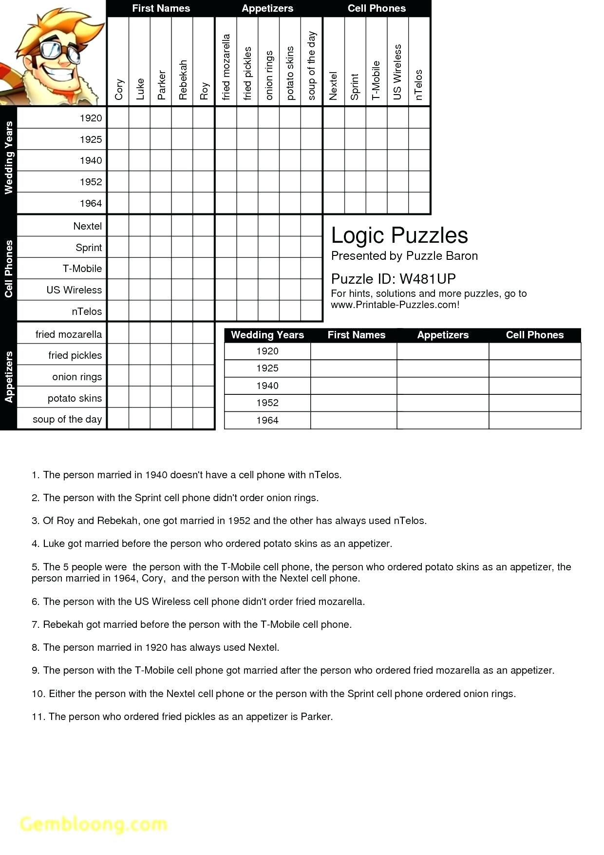 Printable Logic Puzzle Grid Blank - Printable Crossword Puzzles with Free Printable Logic Puzzles With Grids