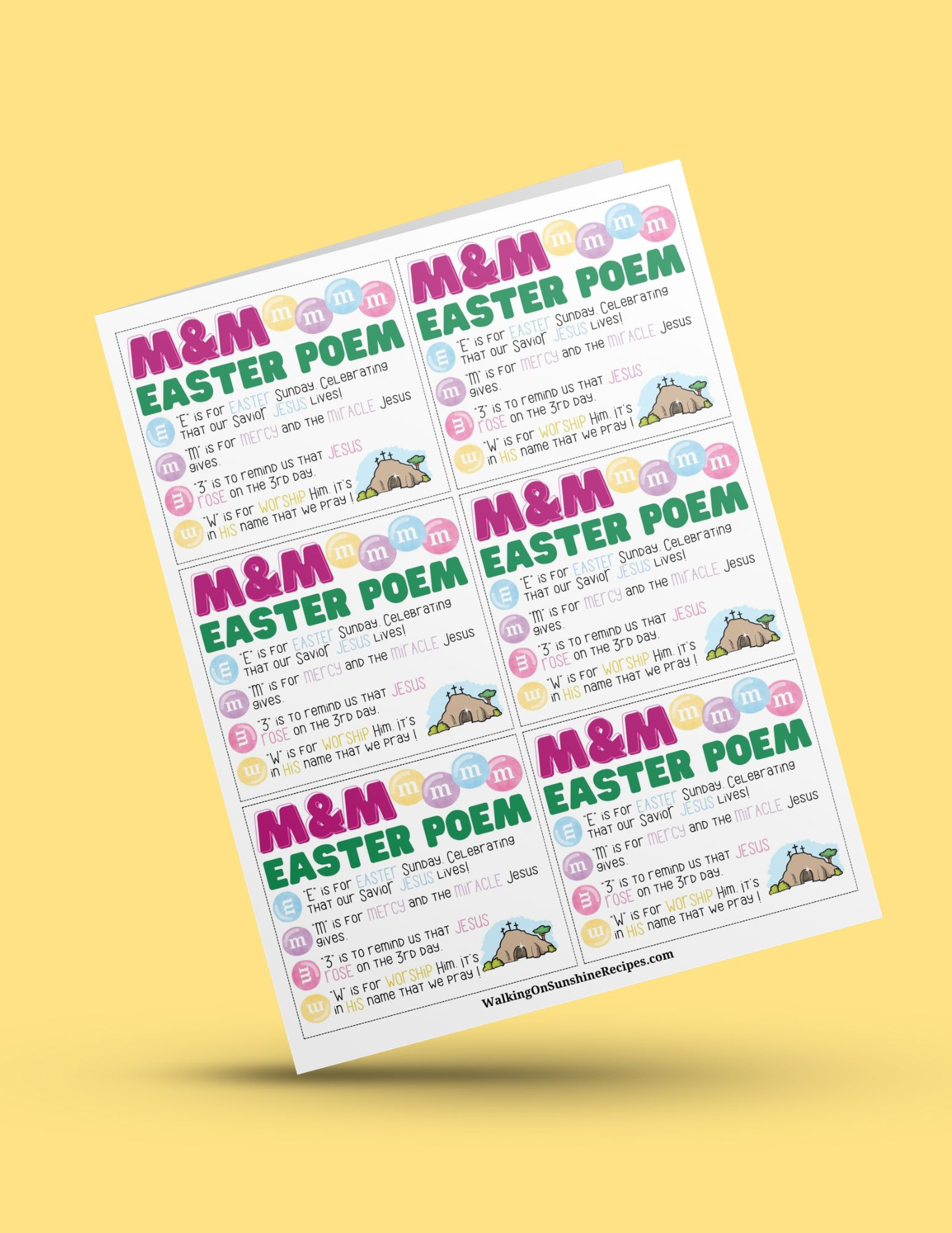 Printable M&amp;amp;M Easter Poem Cards regarding Free Printable M M Easter Poem