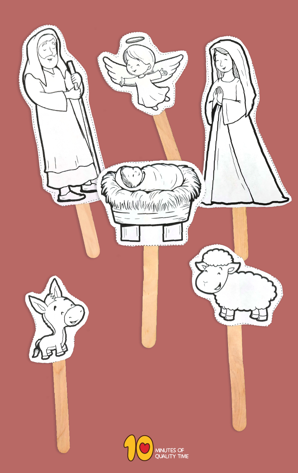 Printable Nativity Stick Puppets – 10 Minutes Of Quality Time pertaining to Free Printable Bible Stick Puppets