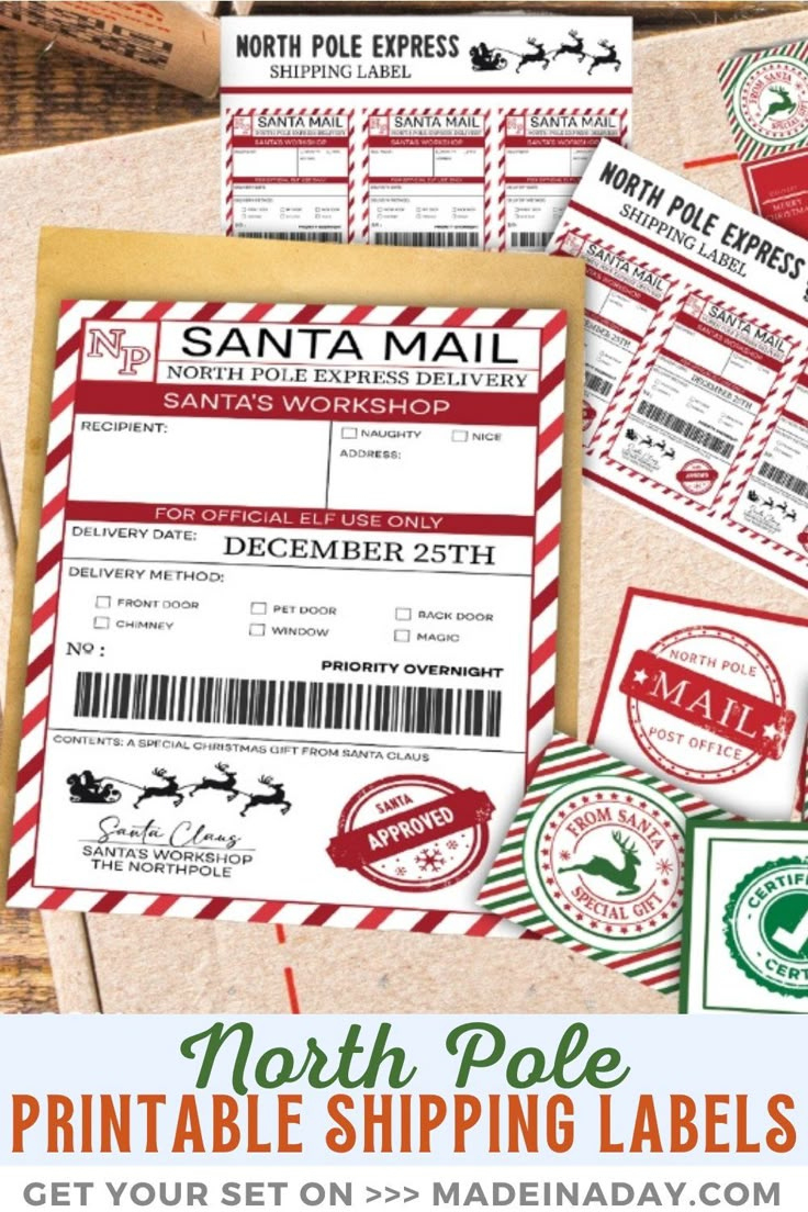 Printable North Pole Shipping Label intended for Free Printable Santa Shipping Label