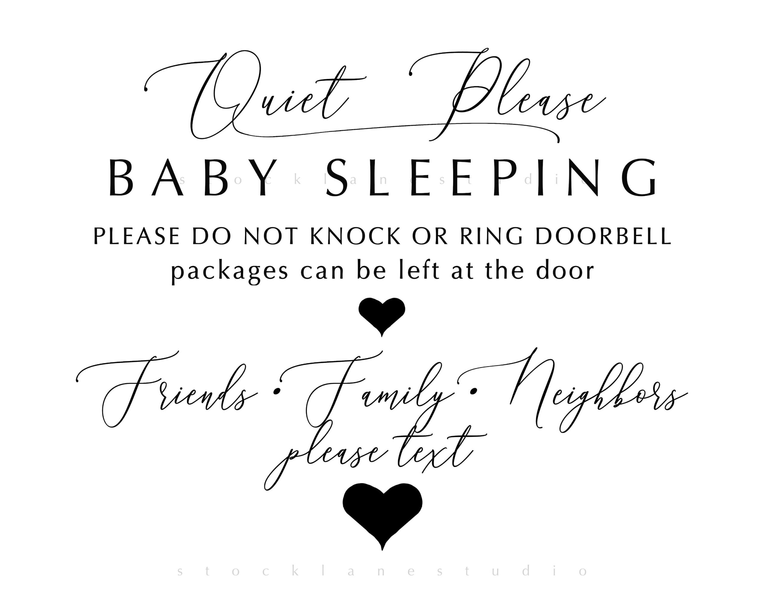 Printable Quiet Please Baby Sleeping Do Not Knock Or Ring Doorbell in Baby Sleeping Sign Printable