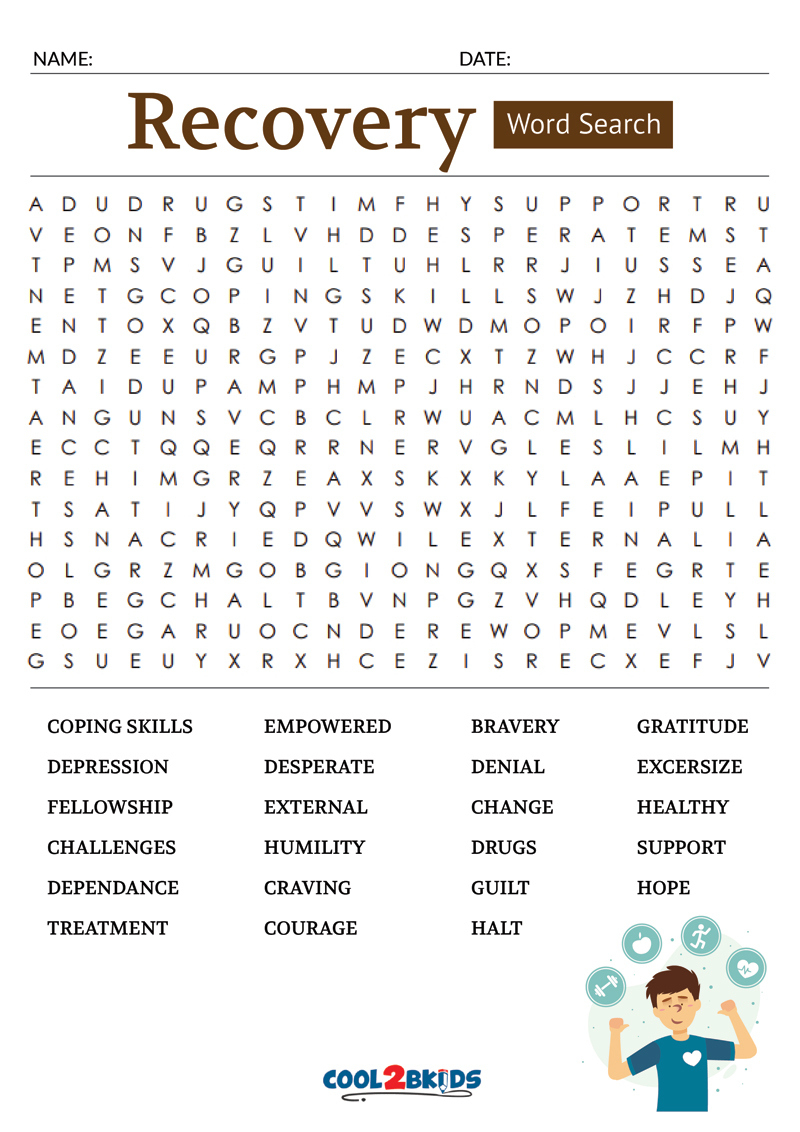 Printable Recovery Word Search - Cool2Bkids inside Recovery Crossword Puzzles Free Printable