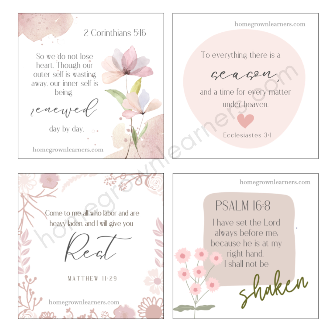 Printable Scripture Cards — Homegrown Learners intended for Free Printable Bible Verse Cards