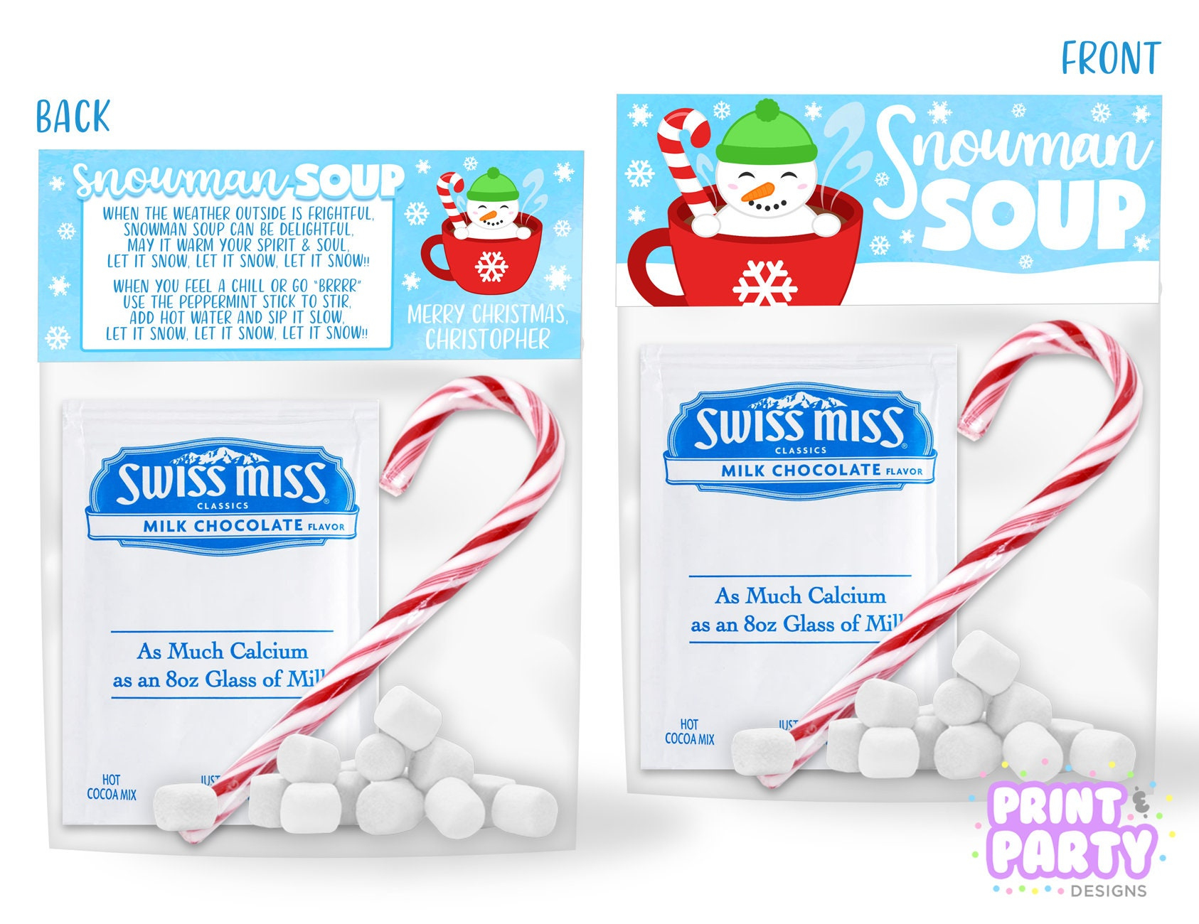 Printable Snowman Soup Treat Bag Toppers, Kid&amp;#039;S Christmas Party throughout Snowman Soup Bag Topper Free Printable